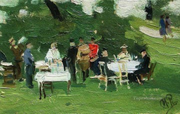  Repin Art Painting - picnic Ilya Repin